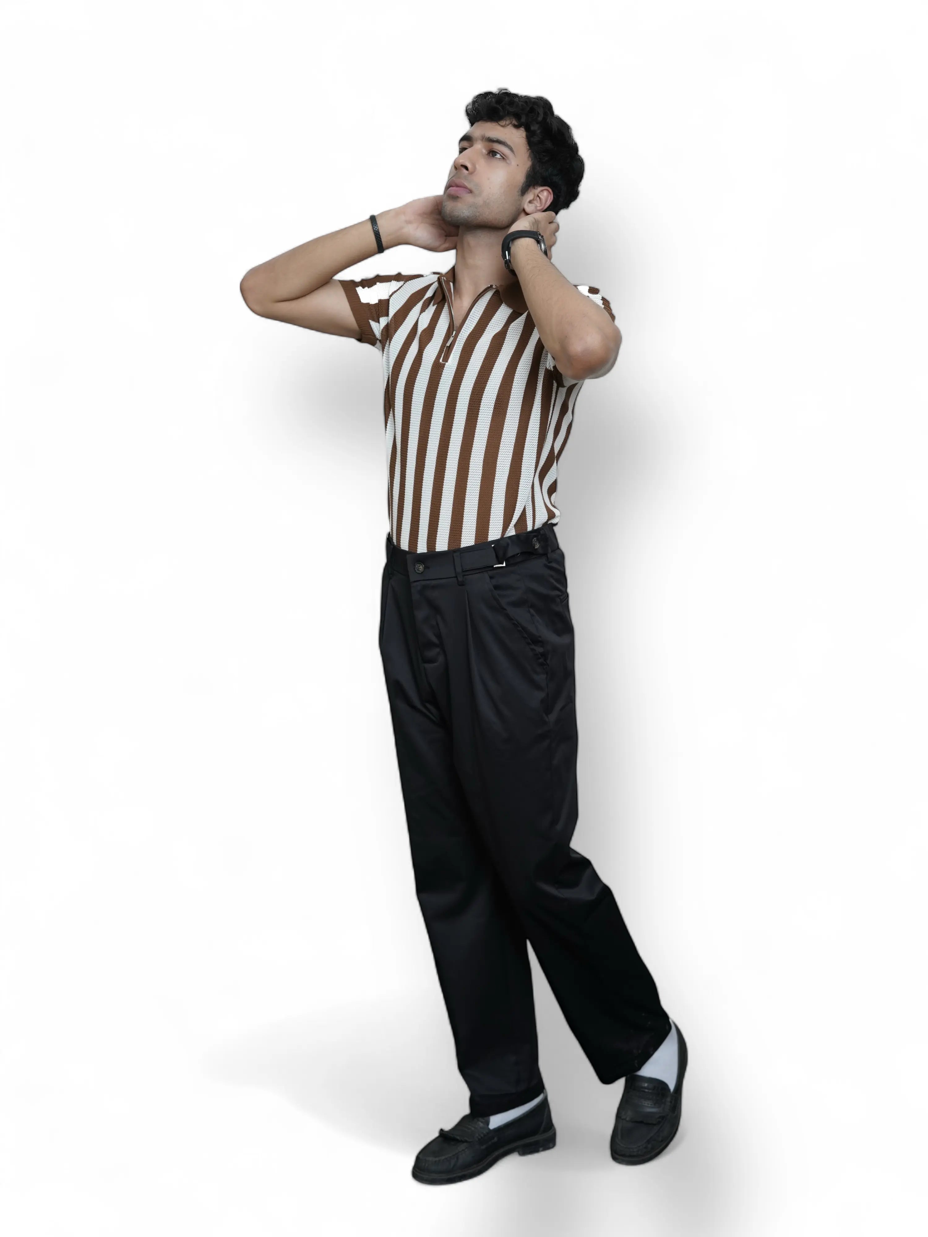 Italian Lycra Plated Pants ( Black )