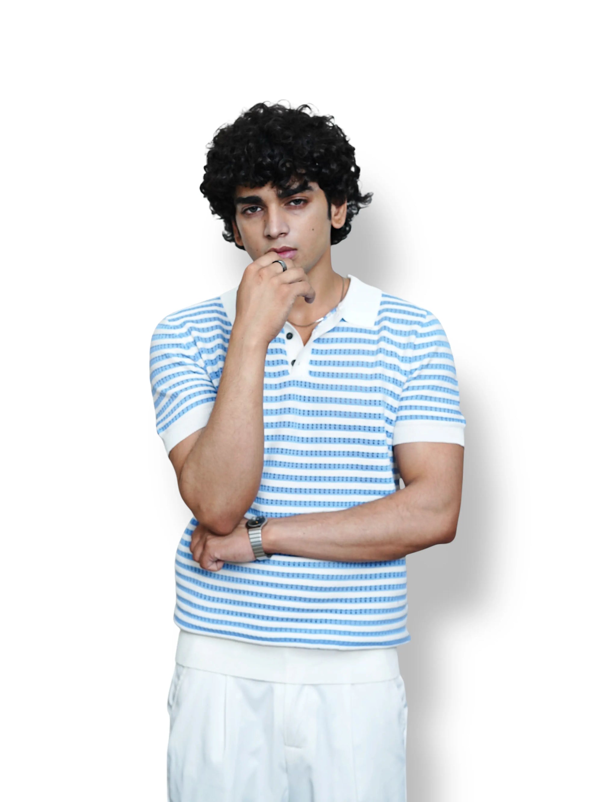 AEROKNIT STRIPED POLO