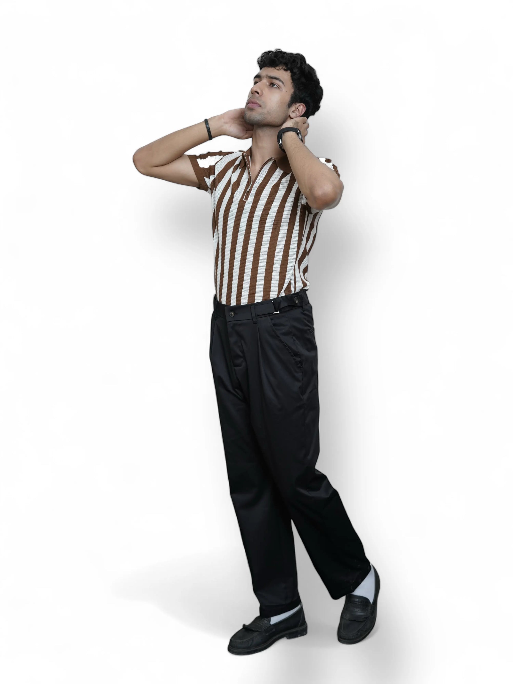 Italian Lycra Plated Pants ( Black )