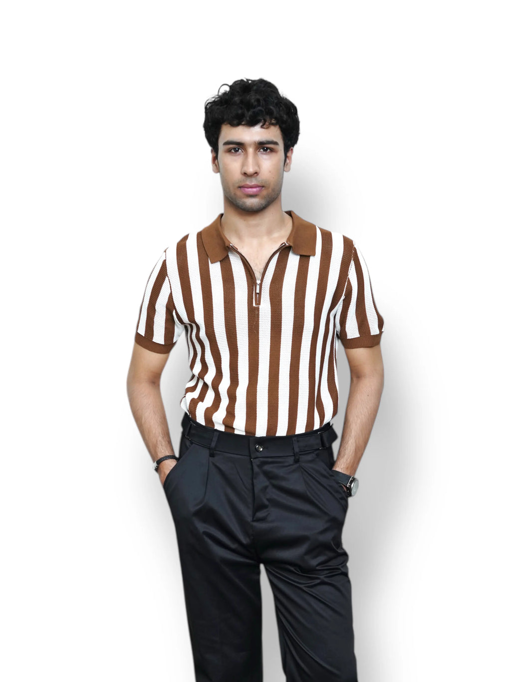 AEROKNIT STRIPED POLO