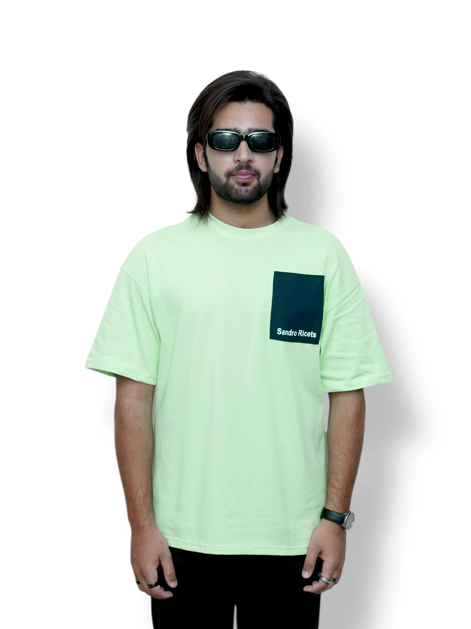 SEA GREEN DRAPED PUFF T-SHIRT
