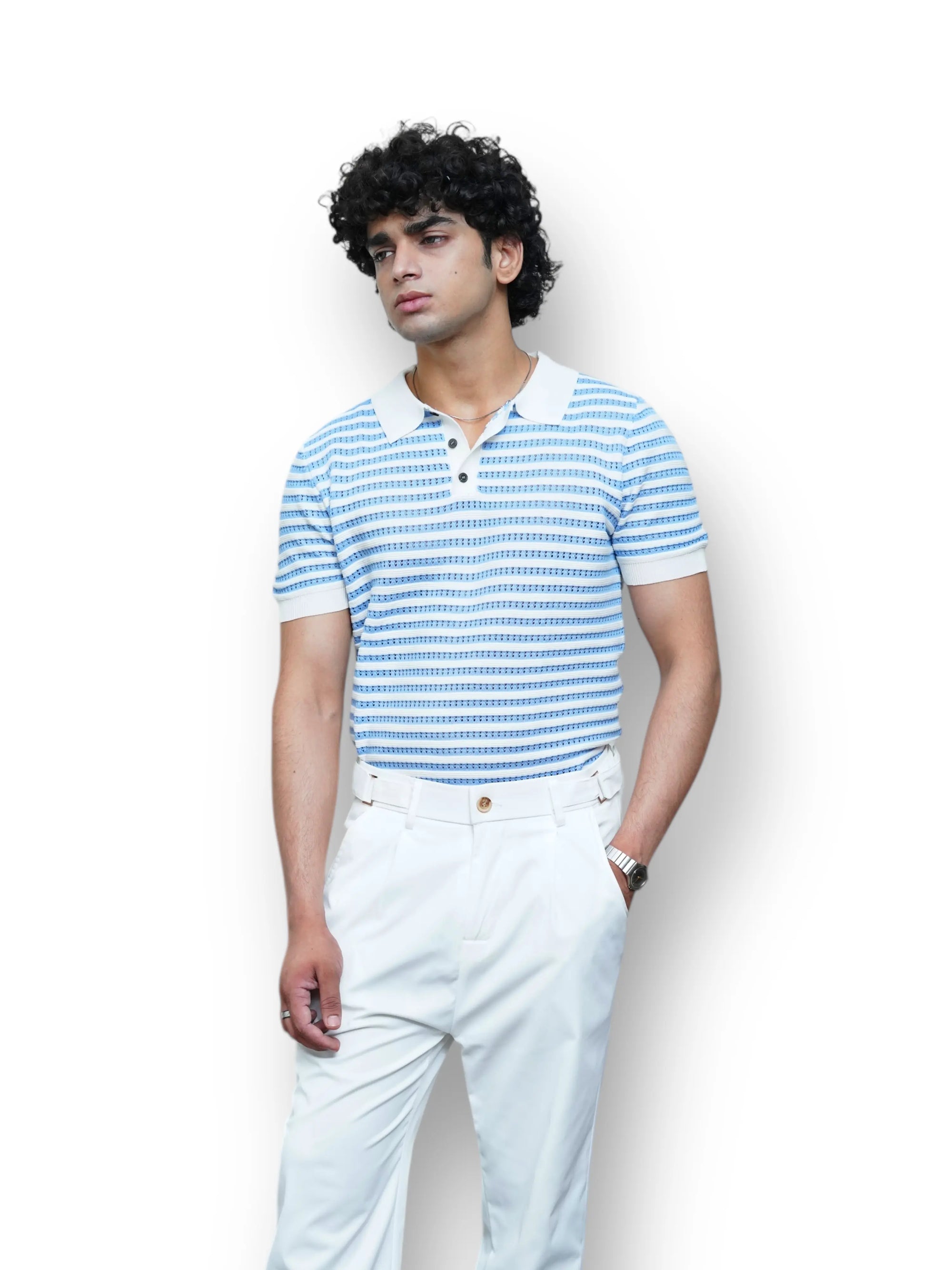 AEROKNIT STRIPED POLO