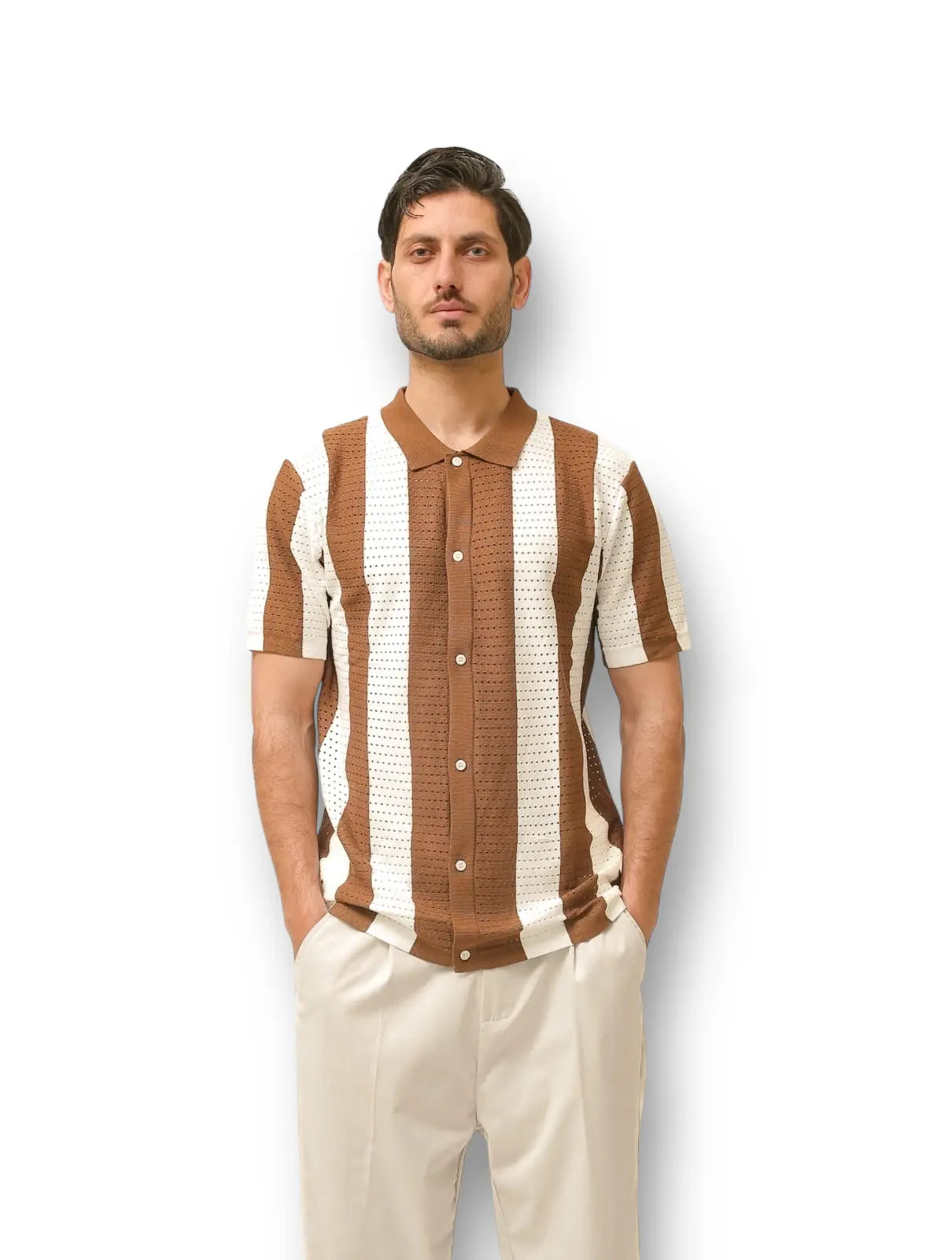 VISCOSE BLEND BUTTON DOWN POLO