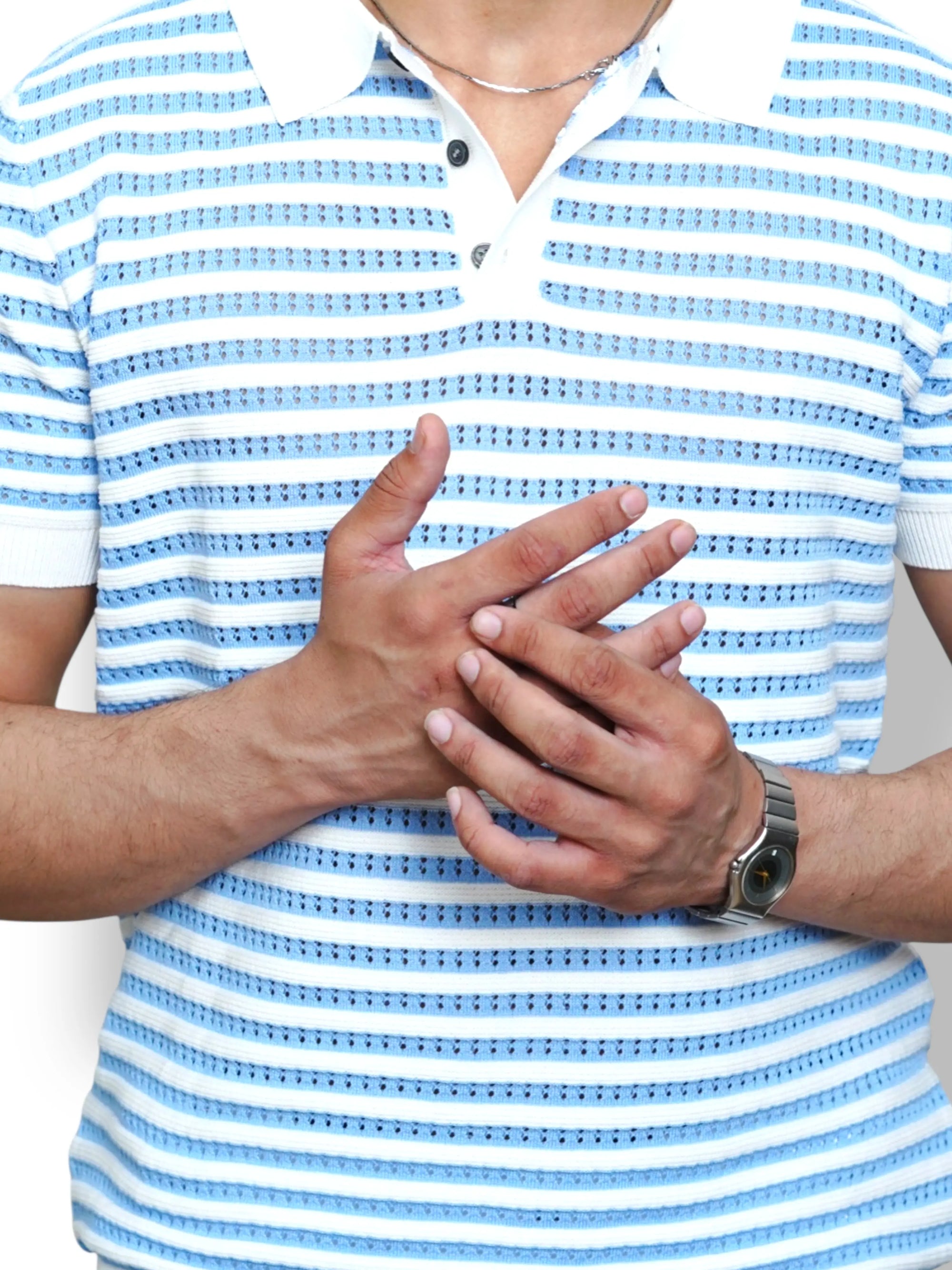 AEROKNIT STRIPED POLO