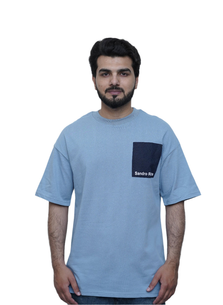 BLUE DRAPED PUFF T-SHIRT