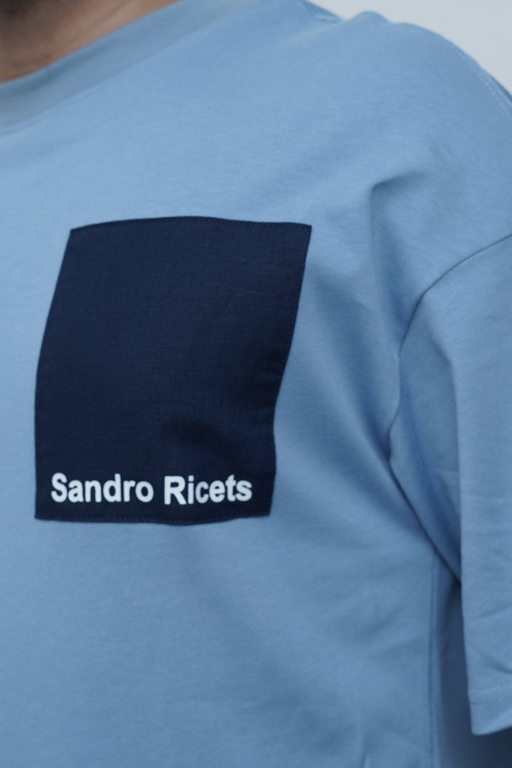 BLUE DRAPED PUFF T-SHIRT