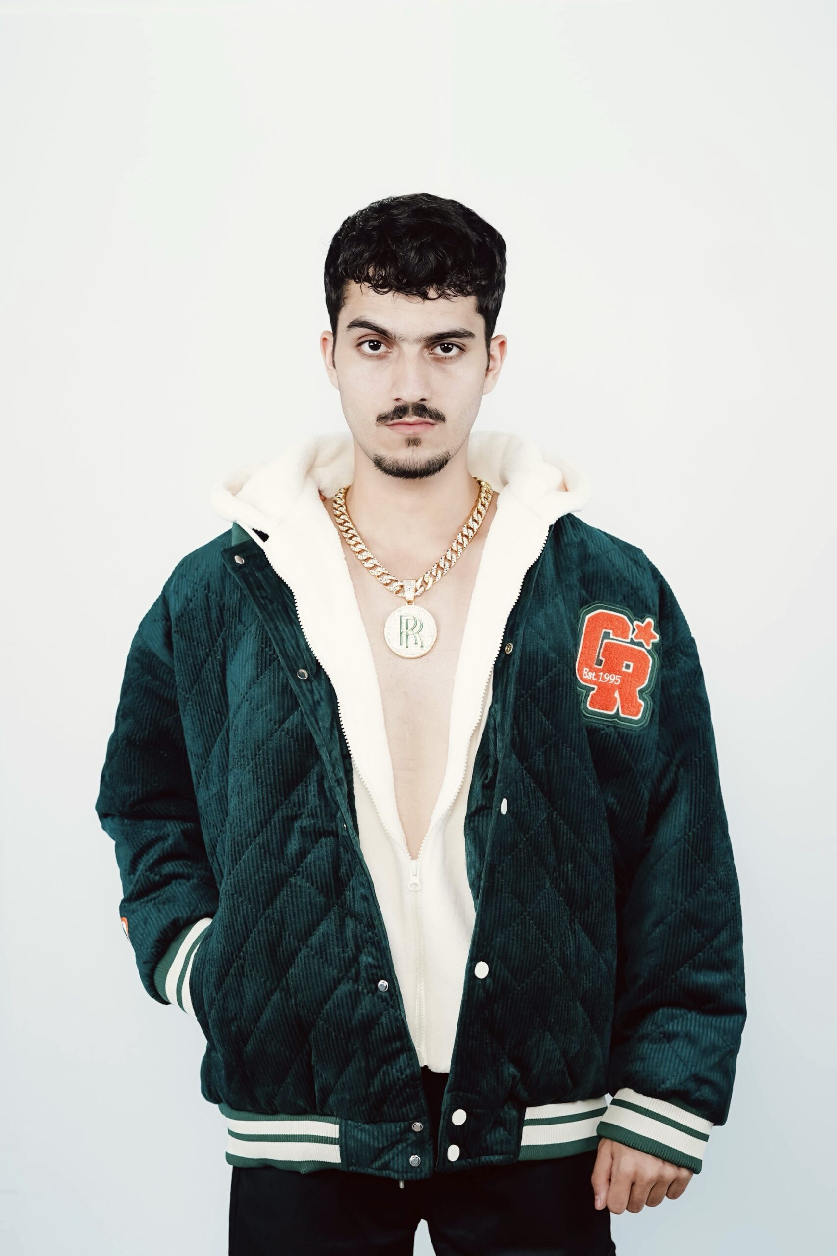 Corduroy Rabbit Wool Jacket ( green ) - Image 2