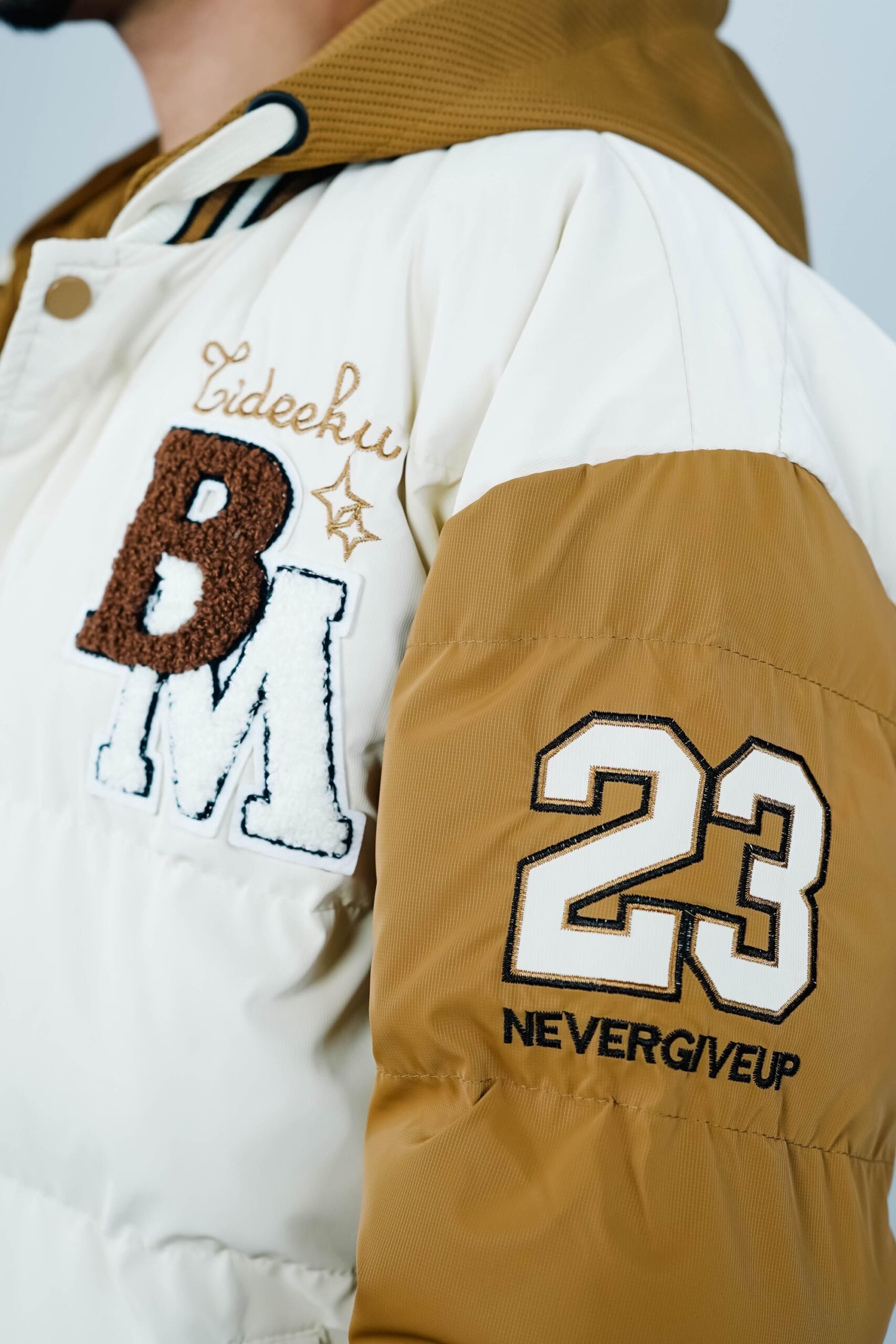 Chenille Embroidered Puffer Jacket - Image 3