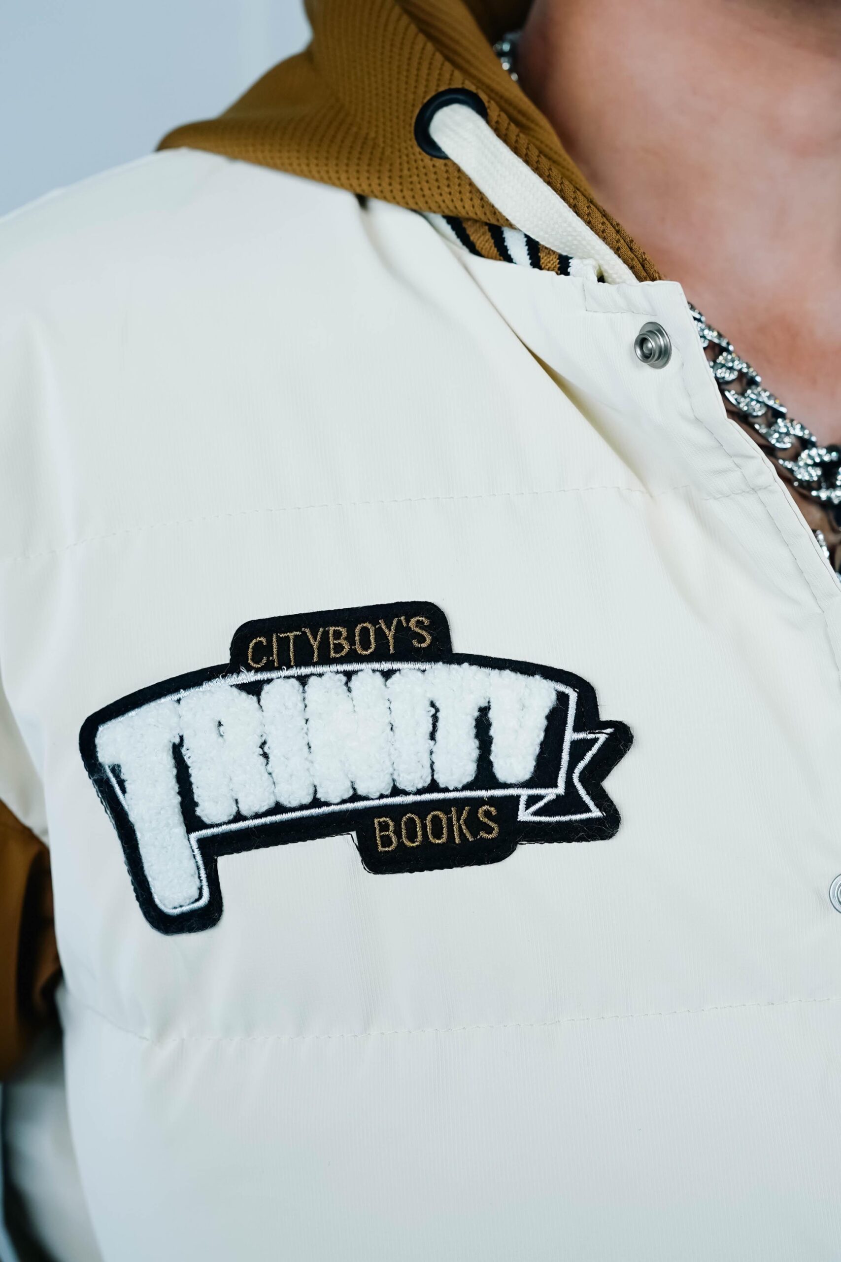 Chenille Embroidered Puffer Jacket - Image 4