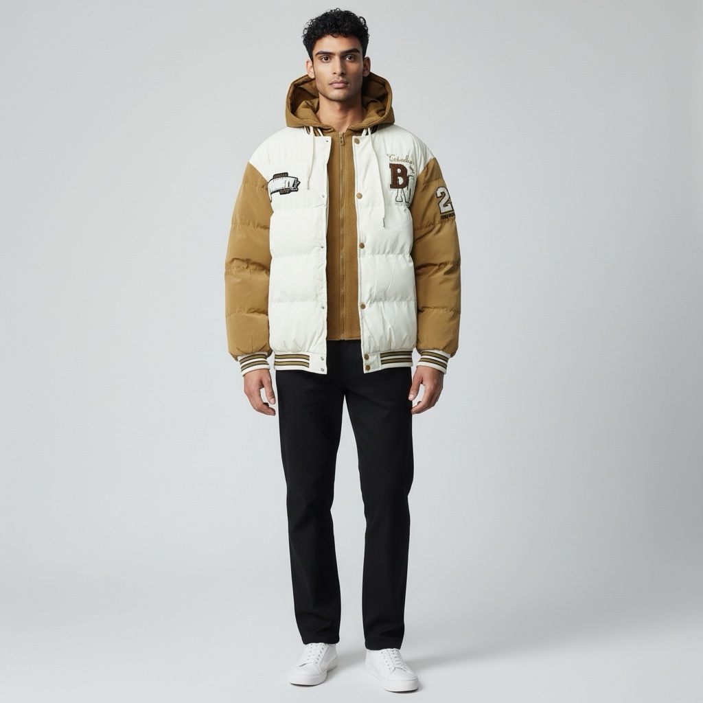 Chenille Embroidered Puffer Jacket - Image 2